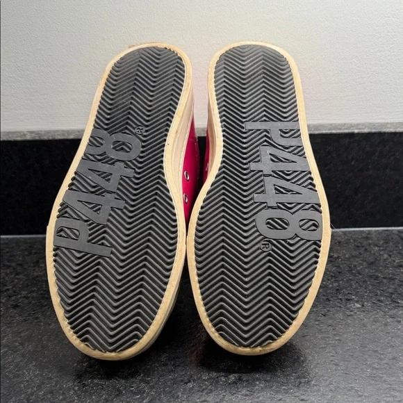 P448 Jack Solaris in Matte Hot Pink Leather Sneakers - Picture 5 of 6